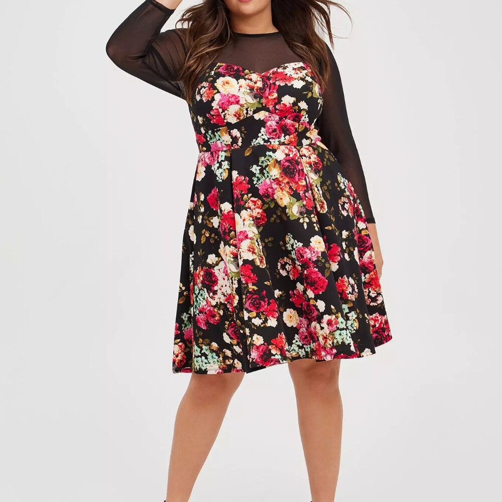 NWT Torrid Mini Scuba Illusion Neck Dress